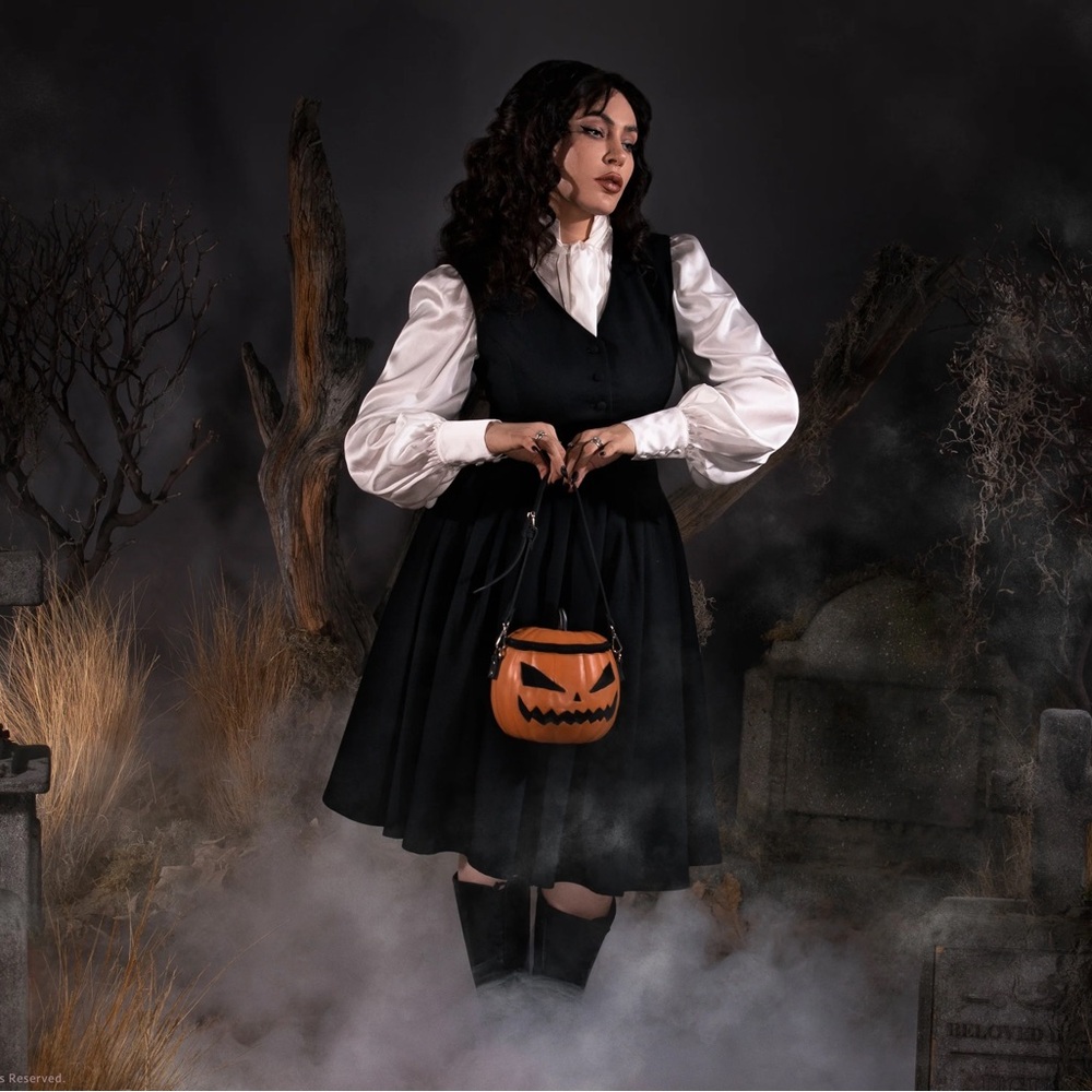La Femme en Noir XL Sleepy Hollow Ichabod Crane Black Swing Skirt